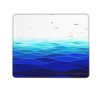 Phayah Ocean Waves Sailboat with Birds Maritime Pattern Mouse Pads, Portable Wireless Mouse Pad, Non-Slip Rubber Base Laptop Mousepad Smooth Surface for Office & Travel 8.3 X 10.3 in