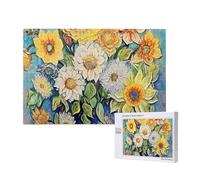 Phayah Oil On Canvas Flowers Puzzles 1000 Piece for Jigsaw Puzzle Wooden Puzzle Forfamily Friend Home Decor Wall Art 29.5 X 19.7 in