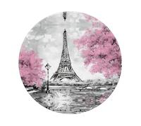 PHAYAH Oil Painting Paris Eiffel Tower Round Non-Slip Rubber Mouse Pad- Durable And Comfortable For Office, Gaming, And Learning 8in1 Pc