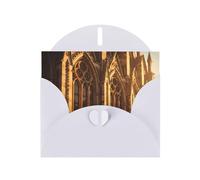 PHAYAH Old Building Pattern Blank Greeting Cards 10 With White Envelopes For Christmas, Wedding Anniversaries And Party Invitations