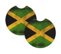 Phayah Old Jamaican Flag Car Drink Coasters 2 Pack Suitable for Daily Use Self-Driving Tours New Car Gifts First Choice