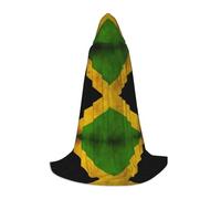 PHAYAH Old Jamaican Flag Pattern Halloween Adult Hooded Robe Cape, Women'S Men'S Halloween Dress Up Party Cosplay Costumes M