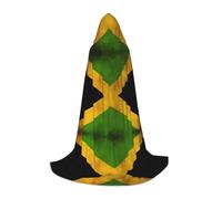 PHAYAH Old Jamaican Flag Pattern Hooded Cloak Cape Witch Halloween Costumes For Cosplay Costume Masquerade Women Men Robe S