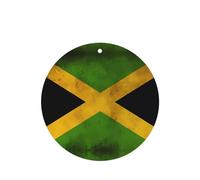 Phayah Old Jamaican Flag Pattern Lavender Scent Car Air Freshener Round Shape Card Hanging Hanging Scented Card 4 Pcs For Cars Closet Drawer