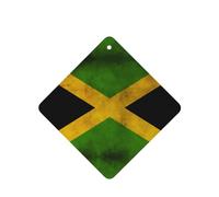 Phayah Old Jamaican Flag Pattern Lavender Scent Car Air Freshener Square Card Hanging Hanging Scented Card 6 Pcs For Cars Closet Drawer Eliminate