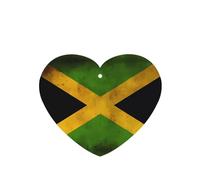 Phayah Old Jamaican Flag Pattern Lavender Scent Car Aroma Heart Shape Hanging Fragrance Tablet Car Interior Fragrance Freshener 6p