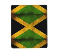 PHAYAH Old Jamaican Flag Pattern Mouse Pad with Anti-Fray Stitching with Non-Slip Rubber Base, Gaming Mouse Mat for Laptop, Office & Home 7 X 8.6 in