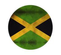 PHAYAH Old Jamaican Flag Pattern Round Gaming Mouse Pad Non-Slip Rubber Base Mouse Mat With Stitched Edge 7.9 X 7.9 In For Laptop Computer