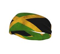 Phayah Old Jamaican Flag Pattern Women Men Athletic Sweatbands Hair Bands For Yoga Running Moisture Elastic Sweat Wicking Head Band