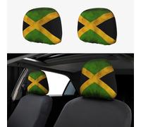PHAYAH Old Jamaican Flag Patterned Car Seat Headrest Cover Protector Universal Car Seat Accessory 2 Piece Set Fits Sedan SUV Truck