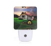PHAYAH Old Tractor Photo Farm Pattern Plug-in Night Light Led Light Dusk to Dawn Sensor for Corridors Bedrooms Children's Rooms Stairs
