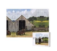 Phayah Old Wooden Barn With Rusted Tractor Jigsaw Puzzles For Adults 300 Pieces.Home Decor Birthday Party For Men Women 15.7 X 11"