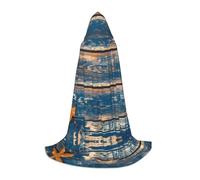 PHAYAH Old Wooden Starfish Summer Pattern Halloween Witch Witchcraft Hooded Robe Cape Christmas Hoodie Cosplay Masquerade Party Dress Gift Costume L
