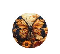 Phayah Orange Yellow Butterfly Field Flowers Pattern Lavender Scent Car Aroma Round Shape Hanging Fragrance Tablet Car Interior Fragrance Freshener 6p