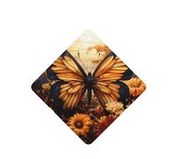 Phayah Orange Yellow Butterfly Field Flowers Pattern Lavender Scent Car Aroma Square Hanging Fragrance Tablet Car Interior Fragrance Freshener 6p