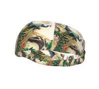 PHAYAH Oriental Peacock on Flower Tree pattern Sports headband suitable for running yoga basketball elastic moisture band