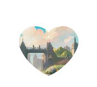 Phayah Outside The Castle Gate Pattern Lavender Scent Car Aroma Heart Shape Hanging Fragrance Tablet Car Interior Fragrance Freshener 4p
