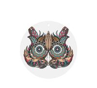 Phayah Owl In African Indian Totem Pattern Lavender Scent Car Air Freshener Round Shape Card Hanging Hanging Scented Card 4 Pcs For Cars Closet Drawer Eliminate