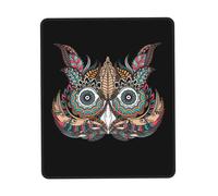 Phayah Owl in African Indian Totem Pattern Mouse Pads, Portable Wireless Mouse Pad, Non-Slip Rubber Base Laptop Mousepad Smooth Surface for Office & Travel 7 X 8.6 in