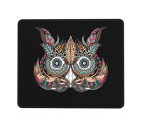 Phayah Owl in African Indian Totem Pattern Mouse Pads, Portable Wireless Mouse Pad, Non-Slip Rubber Base Laptop Mousepad Smooth Surface for Office & Travel 7.9 X 9.5 in