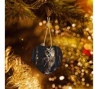 Phayah Owl In The Dark Pattern Hristmas Ceramic Heart Pendant Christmas Tree Ornaments Homefor Gatherings Decoration