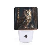 PHAYAH Owl in The Dark Pattern Night Light Plug-in Led Auto Sensor Night Lamp Dusk-to-Dawn Lamp for Nursery Children Stairs Corridors