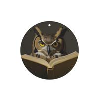 Phayah Owl Reading A Book Pattern Lavender Scent Car Air Freshener Round Shape Card Hanging Hanging Scented Card 6 Pcs For Cars Closet Shoe