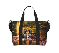Phayah Pair Of Mandarin Ducks Travel Duffel Bag Handbag Carry-On Luggage Bag Overnight Foldable Unisex Airline Travel Personal Items Bag