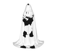 PHAYAH Panda With Pattern Halloween Witch Witchcraft Hooded Robe Cape Christmas Hoodie Cosplay Masquerade Party Dress Gift Costume S