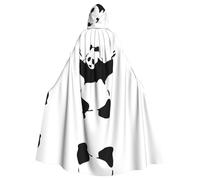 PHAYAH Panda With Pattern Halloween Witch Witchcraft Hooded Robe Cape Christmas Hoodie Cosplay Masquerade Party Dress Gift Costume