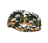 Phayah Pandas of Father and Son Pattern Sports Headband Suitable for Running Yoga Basketball Elastic Moisture Band