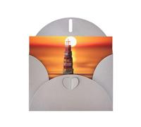 PHAYAH Paper Lighthouse Pattern Blank Greeting Cards 10 With Gray Envelopes For Christmas, Wedding Anniversaries And Party Invitations
