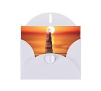 PHAYAH Paper Lighthouse Pattern Blank Greeting Cards 10 With White Envelopes For Christmas, Wedding Anniversaries And Party Invitations