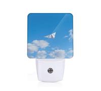 PHAYAH Paper Plane Pattern Night Light Plug-in Led Auto Sensor Night Lamp Dusk-to-Dawn Lamp for Nursery Children Stairs Corridors