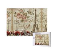 Phayah Paris Vintage Postcard Jigsaw Puzzles For Adults 1000 Pieces.Home Decor Birthday Party For Men Women 29.5 X 19.7"