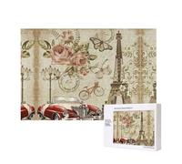 Phayah Paris Vintage Postcard Jigsaw Puzzles For Adults 300 Pieces.Home Decor Birthday Party For Men Women 15.7 X 11"