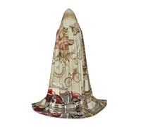PHAYAH Paris Vintage Postcard Pattern Halloween Adult Hooded Robe Cape, Women'S Men'S Halloween Dress Up Party Cosplay Costumes M
