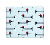 Phayah Parisian Dachshund Pattern Mouse Pad with Non Slip Rubber Base Gaming with Stitched Edge, Mousepad for Laptop, Computer, Office 7 X 8.6 in