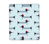 Phayah Parisian Dachshund Pattern Mouse Pad with Non Slip Rubber Base Gaming with Stitched Edge, Mousepad for Laptop, Computer, Office 7 X 8.6 in