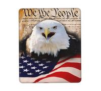 Phayah Patriotic Bald Eagle with American Flag Pattern Mouse Pad with Anti-Fray Stitching with Non-Slip Rubber Base, Gaming Mouse Mat for Laptop, Office & Home 7.9 X 9.5 in