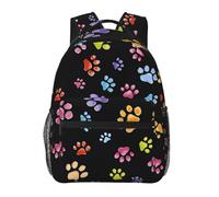 PHAYAH Pawful Paws Print Pattern Casual Shoulders Classical Basic Travel Backpack Travel And Outdoor Activities Resistant