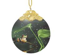 Phayah Peace Tree Frog Pattern Christmas Tree Ornaments For Xmas Glass Gold Metal Buckle Hanging Decorations Decor Family New Yea