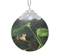 Phayah Peace Tree Frog Pattern Christmas Tree Ornaments For Xmas Glass Silver Metal Buckle Hanging Decorations Decor Family New Yea