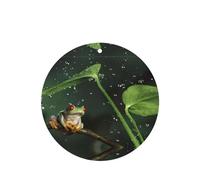 Phayah Peace Tree Frog Pattern Lavender Scent Car Air Freshener Round Shape Card Hanging Hanging Scented Card 4 Pcs For Cars Closet Drawer Eliminate
