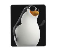 Phayah Penguin with Glasses Pattern Mouse Pad with Anti-Fray Stitching with Non-Slip Rubber Base, Gaming Mouse Mat for Laptop, Office & Home 10 X 12 Inch