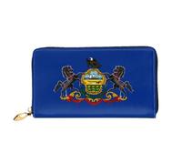 PHAYAH Pennsylvania State Flag Pattern Women'S Wallet Long Clutch Zip Around Travel Leather Purse Large Capacity Credit Card Holder