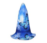 PHAYAH Personalized Beauty Butterfly Pattern Adult Hooded Cloak For Masquerade Cosplay Halloween Witch Cloak Christmas Party Robe S