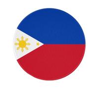 PHAYAH Philippine Flag Pattern Round Gaming Mouse Pad Non-Slip Rubber Base Mouse Mat With Stitched Edge 7.9 X 7.9 In For Laptop Computer
