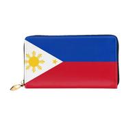 PHAYAH Philippine Flag Pattern Women'S Wallet Long Clutch Zip Around Travel Leather Purse Large Capacity Credit Card Holder
