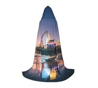 PHAYAH Pier Lights Pattern Halloween Witch Witchcraft Hooded Robe Cape Christmas Hoodie Cosplay Masquerade Party Dress Gift Costume S